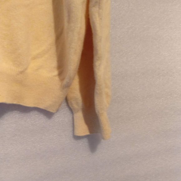 Sweetcorn Yellow Sweater, Pure Cashmere, 100% CASHMERE Ribbed Knit Sweater XXL - Picture 4 of 9